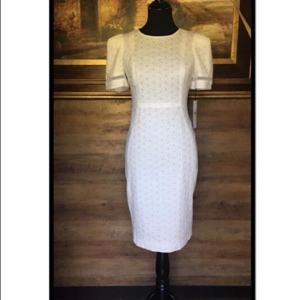 Calvin Klein White eyelet dress